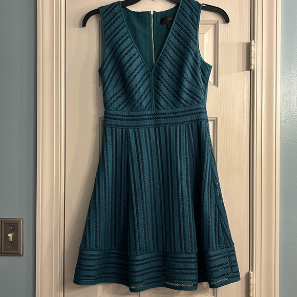 J.Crew Eyelet Stripped aline Dress - Picture 1 of 4